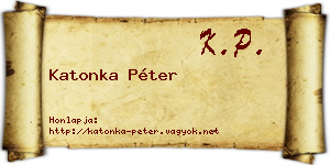 Katonka Péter névjegykártya
