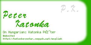 peter katonka business card